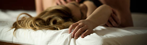 Affectionate couple cultivating sex Horizontal view of affectionate couple cultivating sex orgasm women female sexual issues stock pictures, royalty-free photos & images