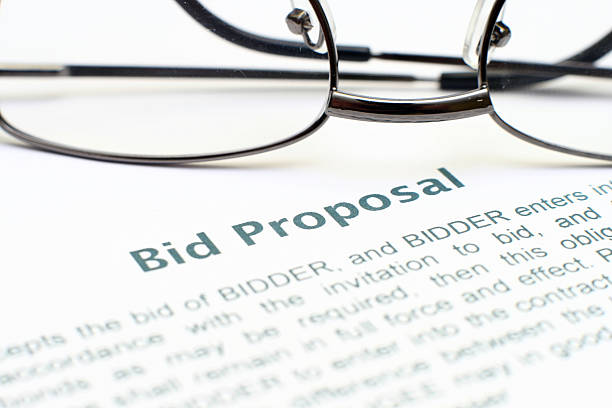Bid proposal form stock photo