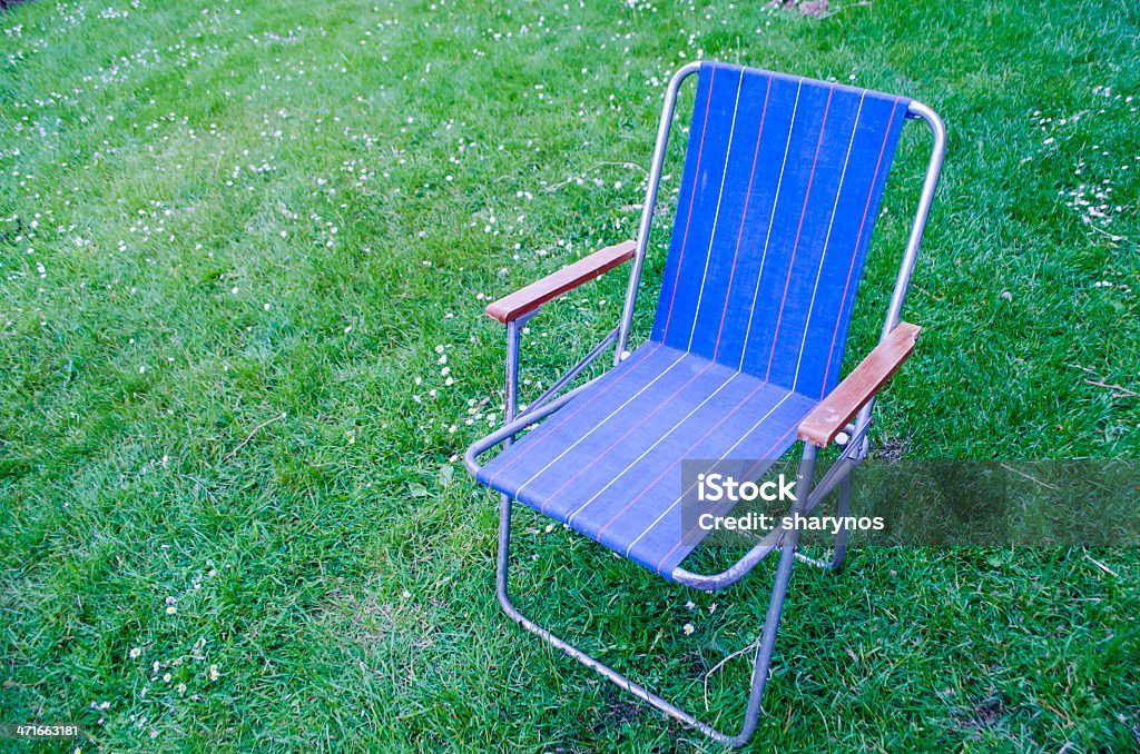 Blue Deck chair - Lizenzfrei Einzelner Gegenstand Stock-Foto