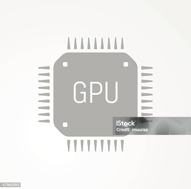 Gpu Graphics Processing Unit Icon Stock Illustration - Download Image Now - 2015, Blue, CPU