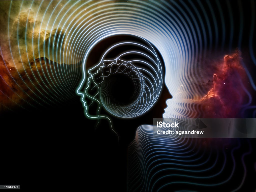 Paradigm of Human Mind Abstract design made of human feature lines and symbolic elements on the subject of human mind, consciousness, imagination, science and creativity Abstract Stock Photo