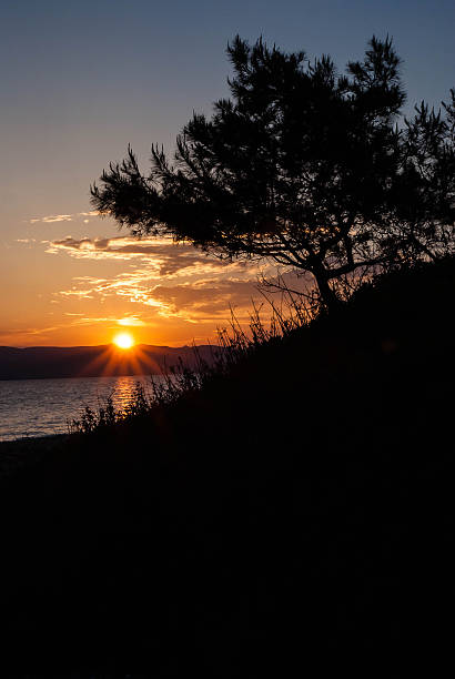 Sunrise over Greece stock photo