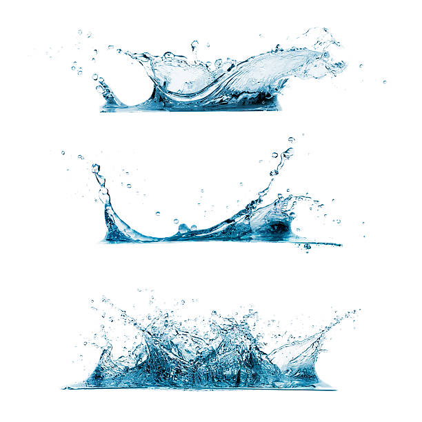 Set of Water Splashes Set of three water splashes spray stock pictures, royalty-free photos & images