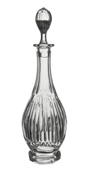 crystal vase, bottle, isolated on white background