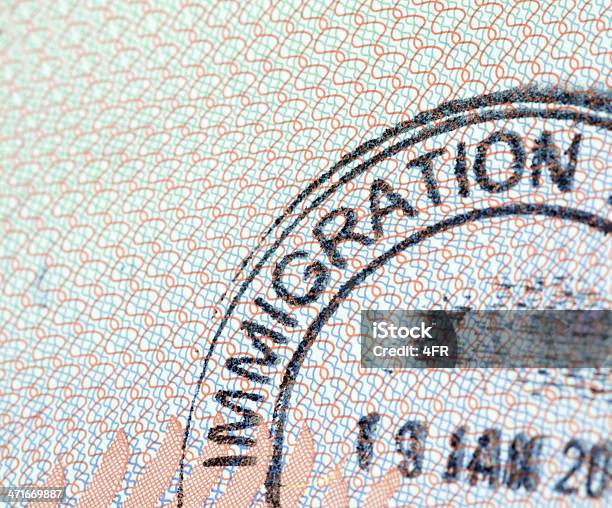 Immigration Visa Passport Stamp Stock Photo - Download Image Now - Emigration and Immigration, Customs, Paper