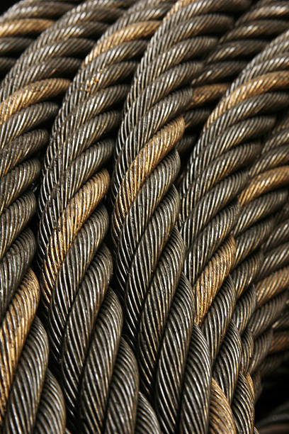 wire ankertau - steel cable wire rope rope textured stock-fotos und bilder