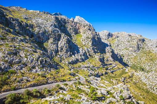 road to Sa Calobra - Serra de Tramuntana mountain range in the north-west of majorca