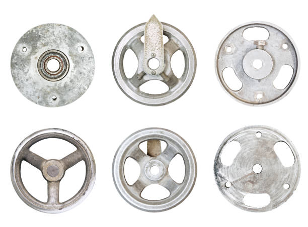 istock collection of circular wheel metal isolate on white 471671311
