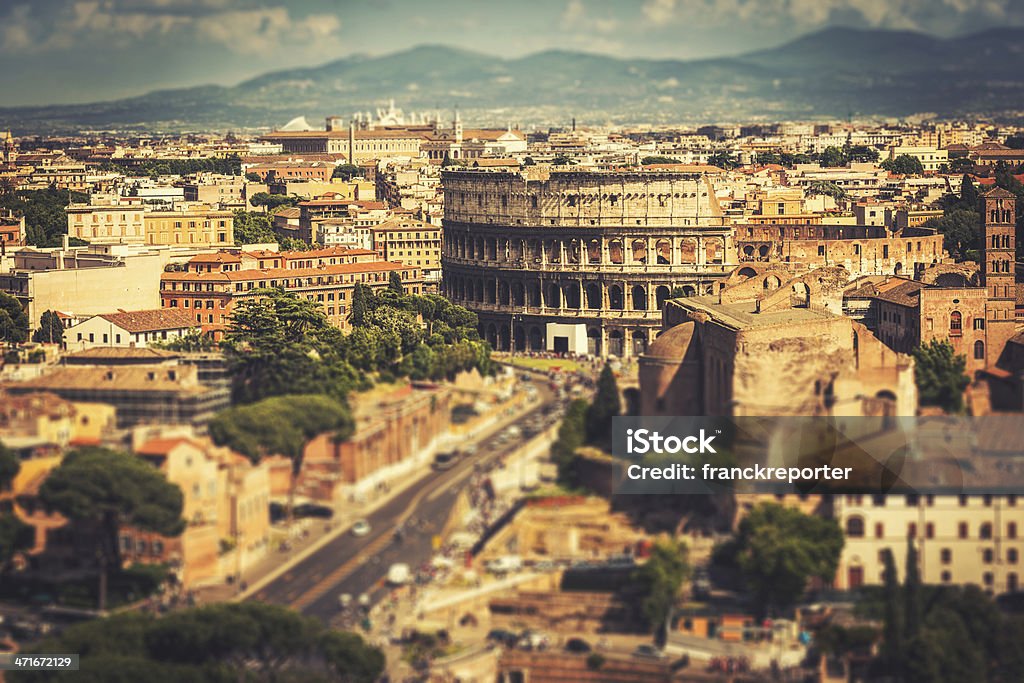 コロシアムローマの空からの眺め - イタリア ローマのロイヤリティフリーストックフォト