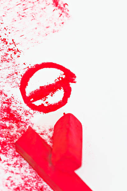 istock No Entry sign drawn in red pastel crayon on sketchpad 471673461