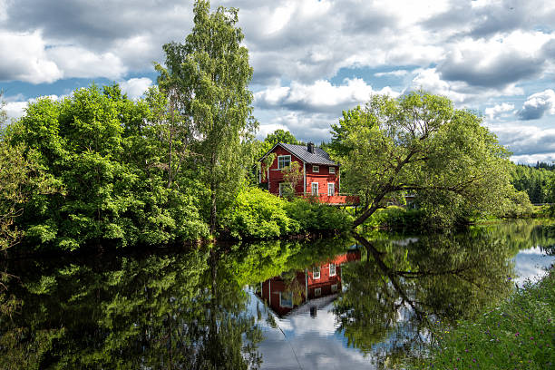 A summer evening at Ulvshyttan in the Swedish folklore district Dalecarlia