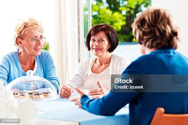 Mature Women Meeting Stock Photo - Download Image Now - 60-64 Years, Active Seniors, Adult