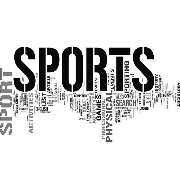 Photo of Sports related words organized as a word cloud