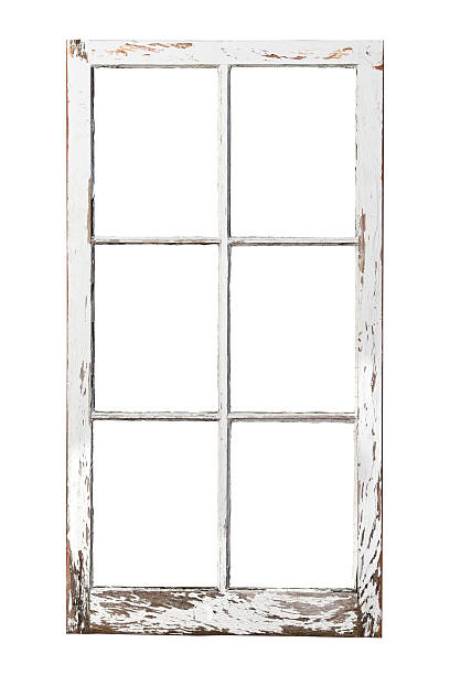 old 6 painel da janela - window frame window isolated clipping path - fotografias e filmes do acervo