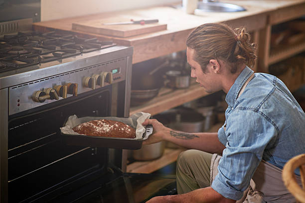 Happiness is knowing there's a bread in the oven stock photo