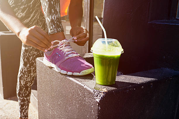 istock Tight shoelaces and fruit juice 471677278