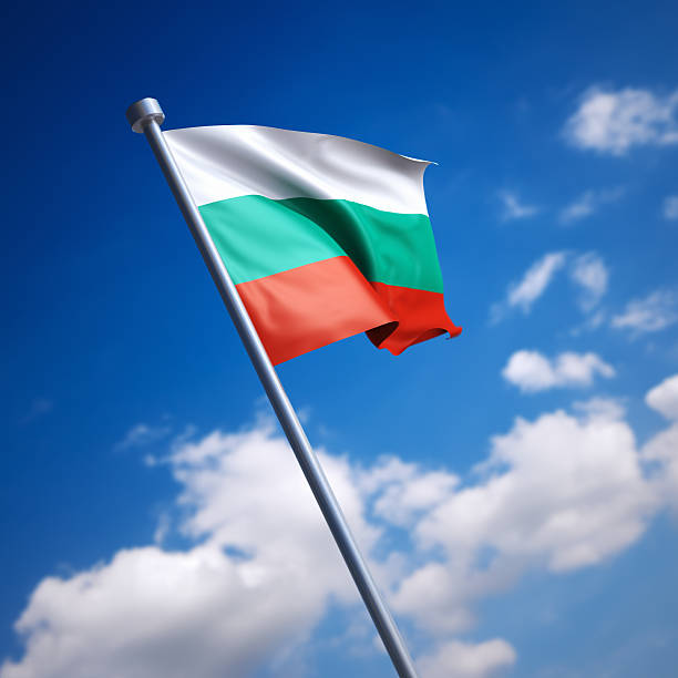 istock Flag of Bulgaria against blue sky 471677303