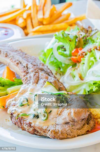 Porkchop Steak Stock Photo - Download Image Now - Beef, Close-up, Cooked