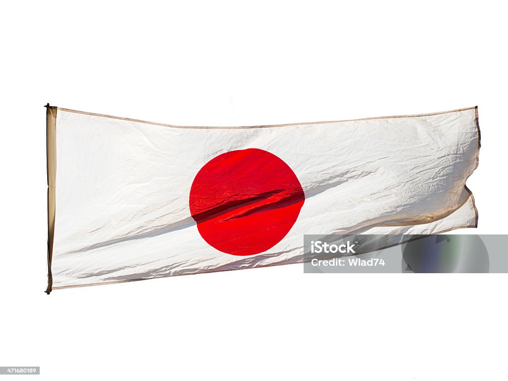 Puste w wiatr Flaga Japonii - Zbiór zdjęć royalty-free (Bez ludzi)