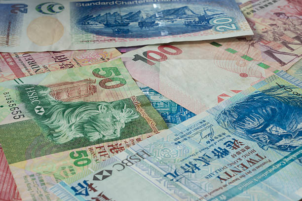 istock Background from banknotes of Hong Kong dollars 471680530