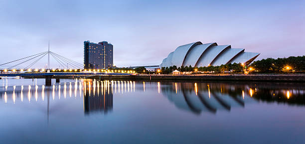 Bridge Over The Clyde A view familiar to all visitors to the Scottish Exhibition Centre. glasgow scotland stock pictures, royalty-free photos & images