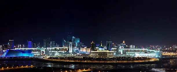 Panorama of the cultural, commercial and social center of Astana. 
