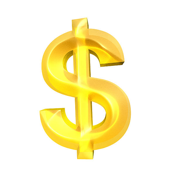 istock Gold Dollar sign on white background 471681840
