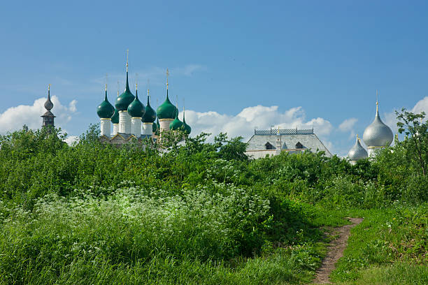 Russia. Path to the monastery stock photo