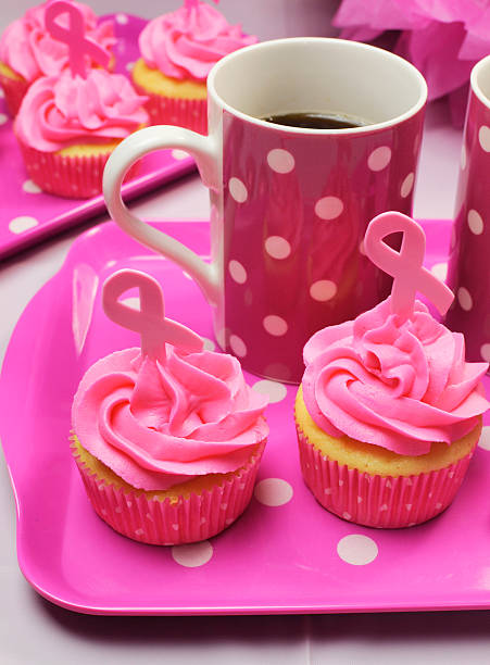 istock Pink ribbon morning tea - vertical. 471683983