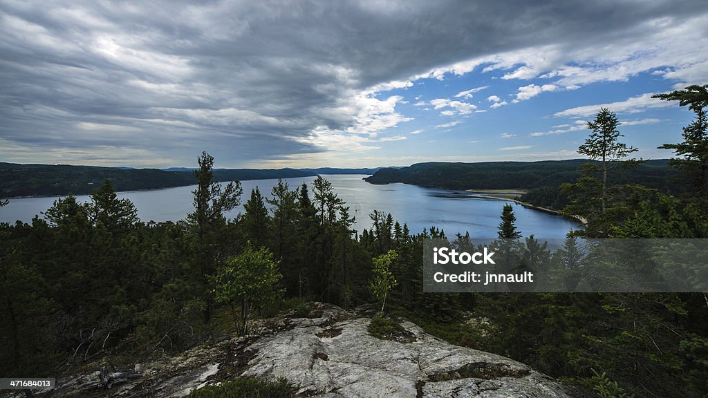 Mountain Landschaft, Kanada, Quebec, Lake, Himmel, Natur-Fjord - Lizenzfrei Baum Stock-Foto