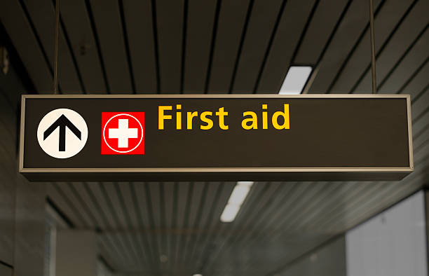 First aid sign stock photo