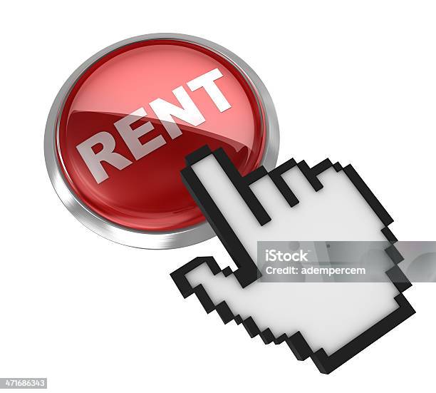 Rent Button Stock Photo - Download Image Now - Beginnings, Black Color, Chrome
