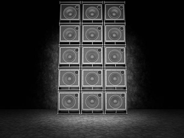 Background is out of guitar ampsl. 3d rendering of high quality