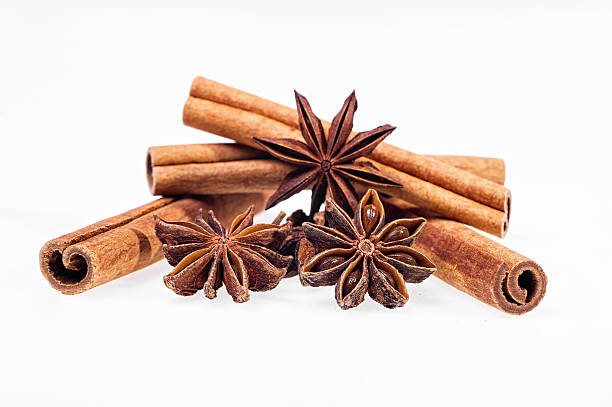 istock Cinnamon, anise and cloves on white background 471688704