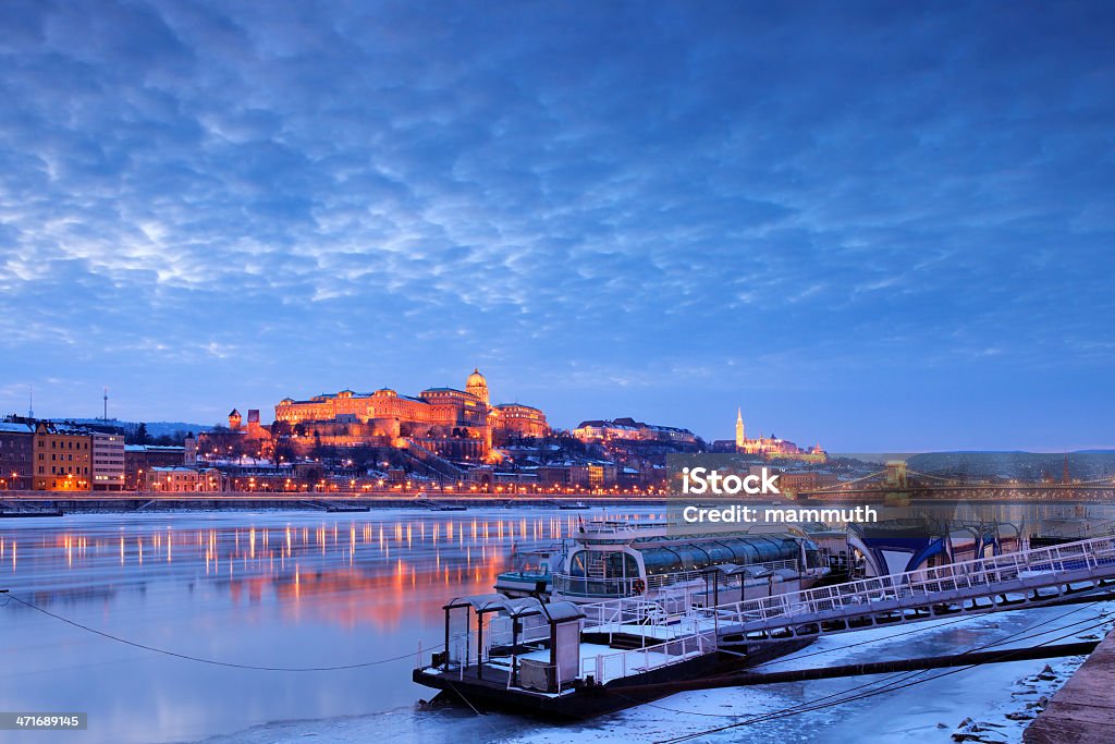 Budapest in the winter the Danube at Budapest in the winter Architecture Stock Photo