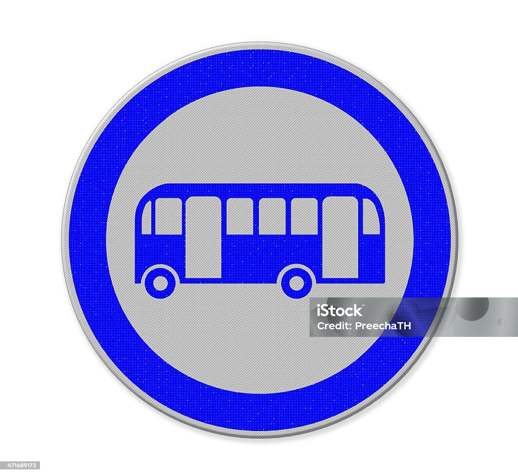 Fermata dell'autobus segno sul post palo - Foto stock royalty-free di Acciaio