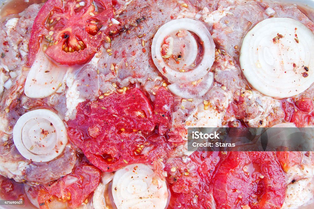 Carne marinada primas - Foto de stock de Ajo libre de derechos