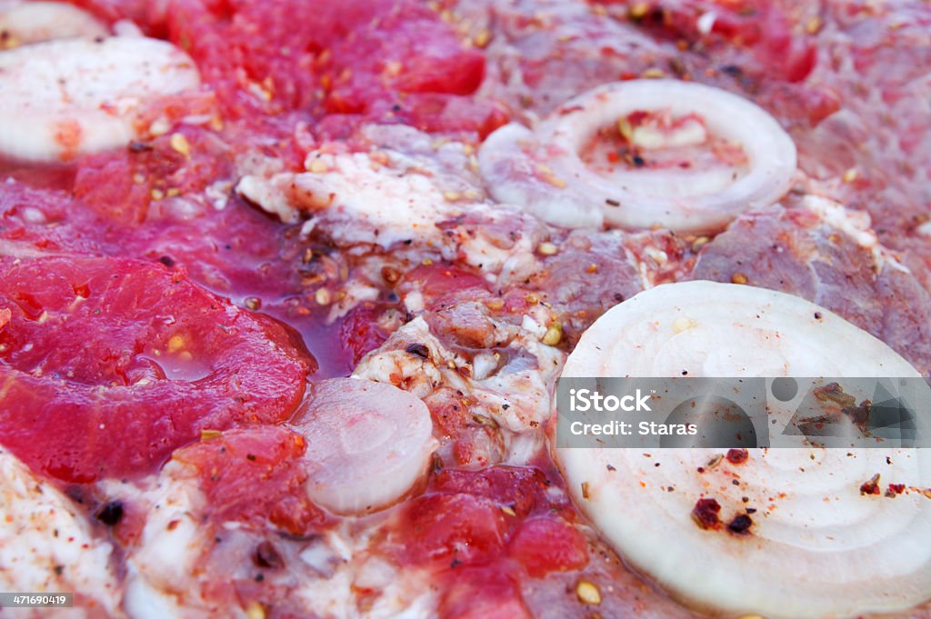 Carne marinada primas - Foto de stock de Ajo libre de derechos