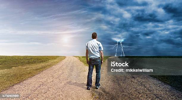 Man Must Decide His Way Forward To Success Or Failure Stock Photo - Download Image Now