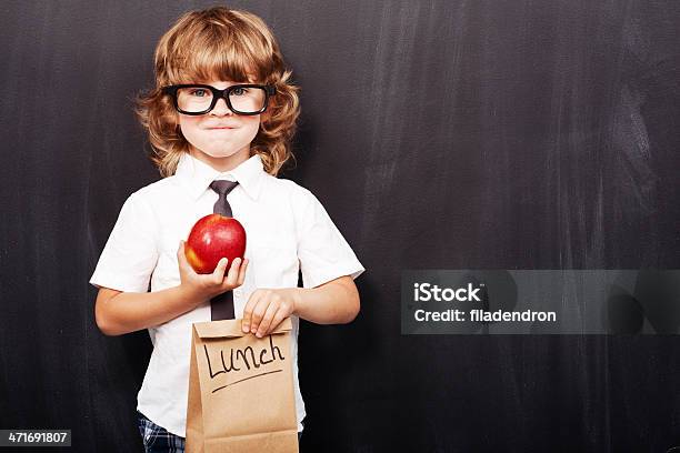 Foto de Volta Às Aulas e mais fotos de stock de Almoço - Almoço, Saco de Papel, Alimentação Saudável