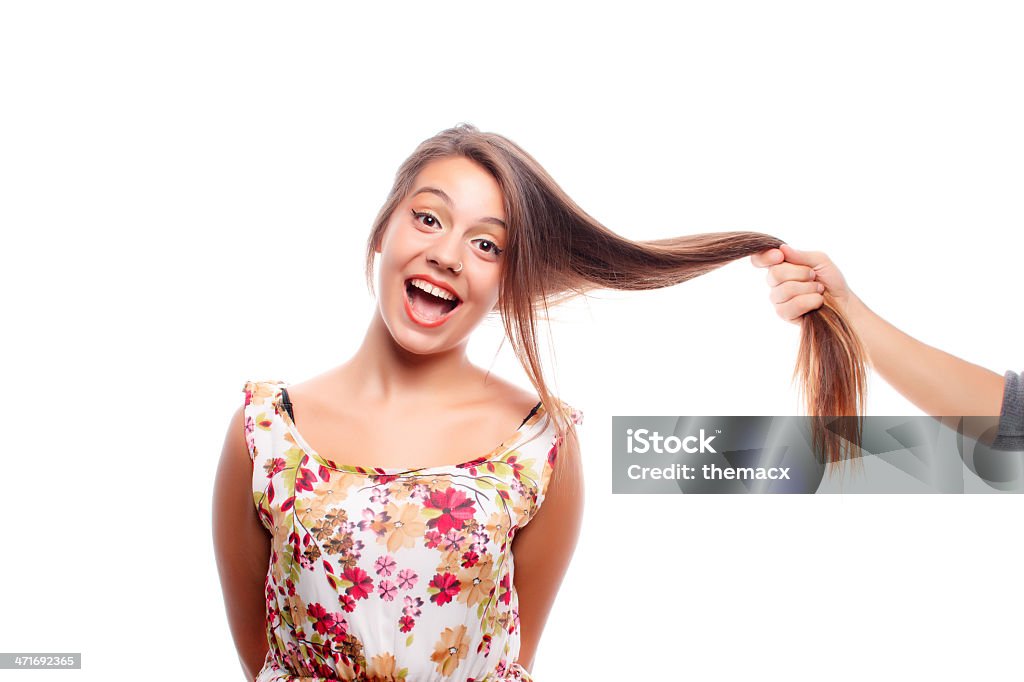 Tirare i capelli - Foto stock royalty-free di Adulto