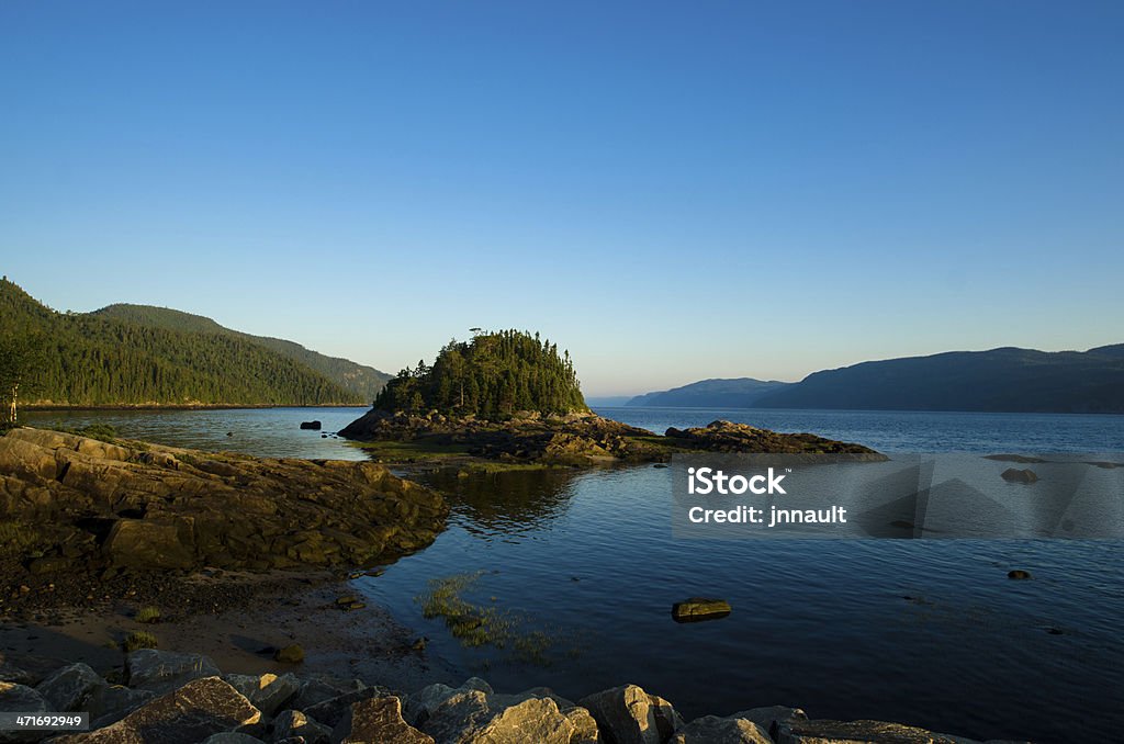 Fiordo Sagenay, Quebec, Canada, Lake, River, foresta, Cielo minaccioso - Foto stock royalty-free di Saguenay