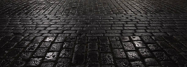 istock Abstract Wet Night City Pavement Reflections 471693988