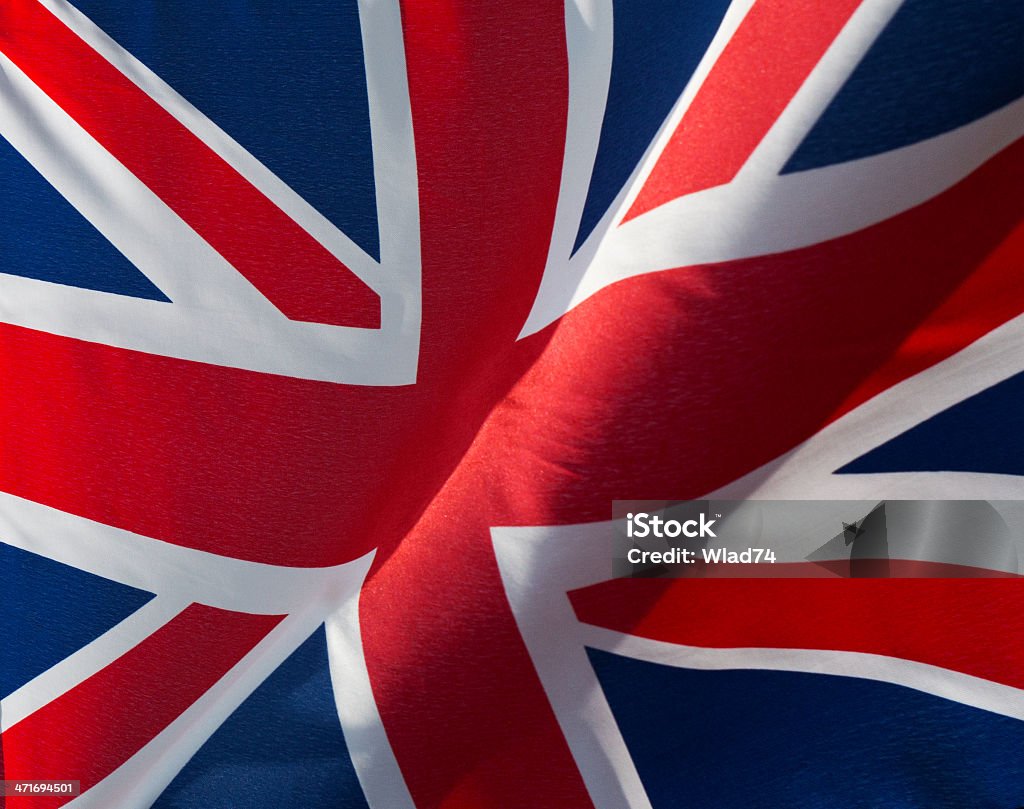 Fragmento de la bandera británica en viento - Foto de stock de Bandera libre de derechos