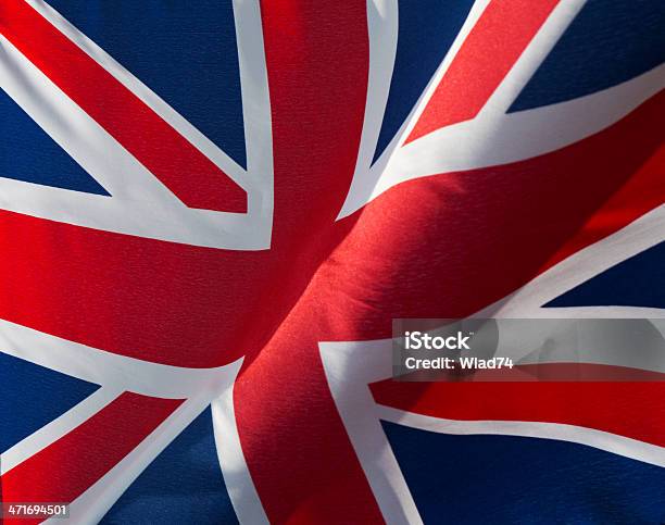 Fragmento De La Bandera Británica En Viento Foto de stock y más banco de imágenes de Bandera - Bandera, Bandera del Reino Unido, Bandera inglesa