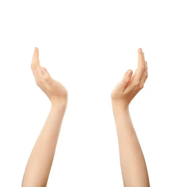 Photo of female hands holding up something