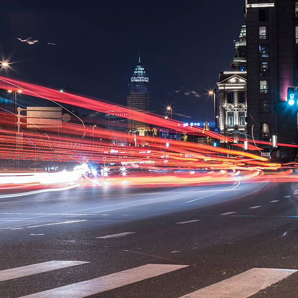 istock traffic at night, shanghai china 471695772