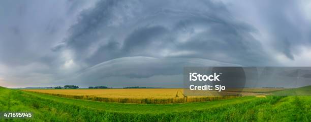 Sommerstorm Stockfoto und mehr Bilder von Agrarbetrieb - Agrarbetrieb, Agrarland, Bedeckter Himmel