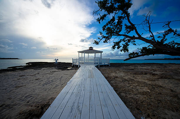 istock Tropical Paradise, Beach, Caribbean, Wooden Walking Path, 471699099