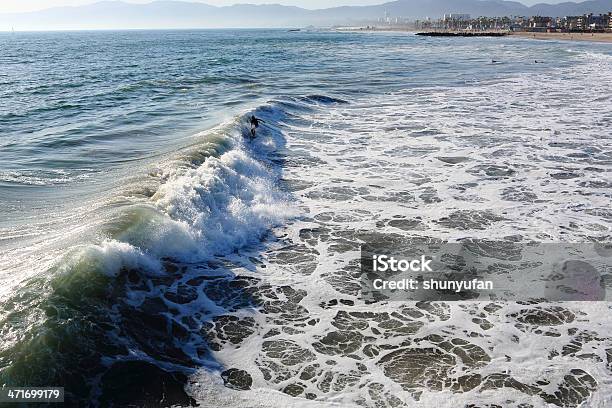 Santa Monica Pier Sunset Stock Photo - Download Image Now - Amusement Park, Back Lit, Beach